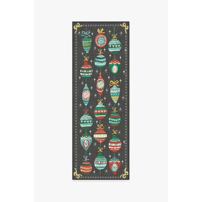Festive Garland Multicolour Flatwoven Rug - 75 x 215 cm - Rug + Cushioned Pad System