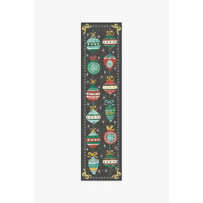 Festive Garland Multicolour Flatwoven Rug - 75 x 305 cm - Rug + Cushioned Pad System