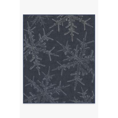 Snowflake Navy Flatwoven Rug - 245 x 305 cm - Rug + Cushioned Pad System