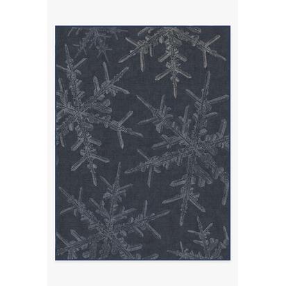 Snowflake Navy Flatwoven Rug - 275 x 365 cm - Rug + Cushioned Pad System