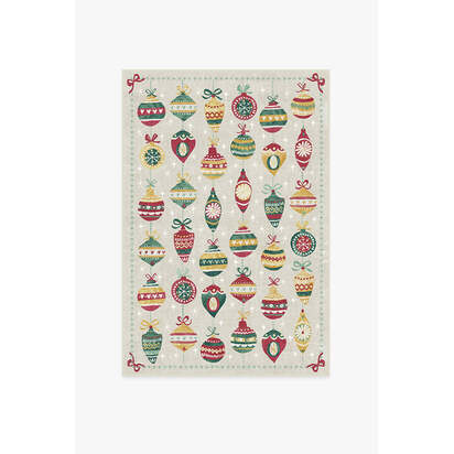 Festive Garland Holiday Shortbread Flatwoven Rug - 120 x 185 cm - Rug + Cushioned Pad System