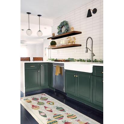 Festive Garland Holiday Shortbread Flatwoven Rug - 120 x 185 cm - Rug + Cushioned Pad System