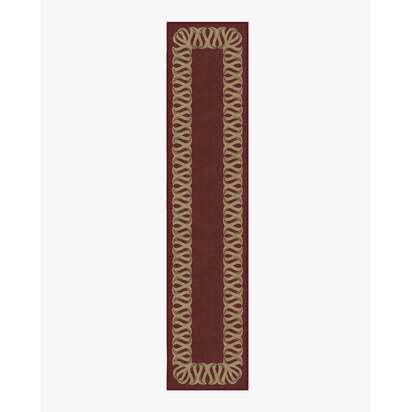 Ribbon Border Red & Natural Flatwoven Rug - 75 x 365 cm - Rug + Pad System