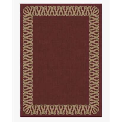 Ribbon Border Red & Natural Flatwoven Rug - 305 x 425 cm - Rug + Pad System