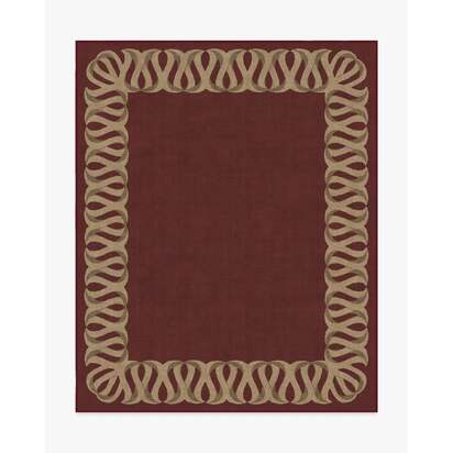 Ribbon Border Red & Natural Flatwoven Rug - 245 x 305 cm - Rug + Cushioned Pad System