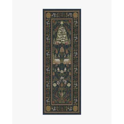 Juniper Midnight Blue Flatwoven Rug - 75 x 215 cm - Rug + Cushioned Pad System