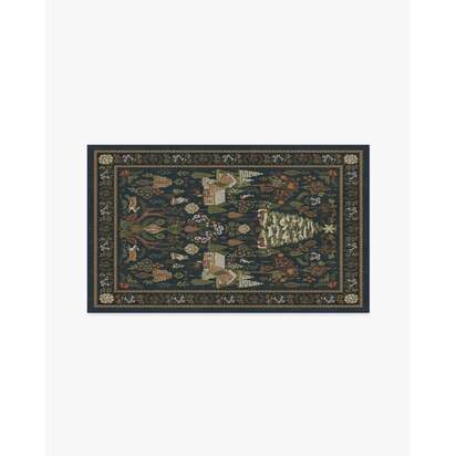 Juniper Midnight Blue Flatwoven Rug - 90 x 150 cm - Rug + Cushioned Pad System