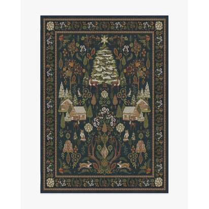 Juniper Midnight Blue Flatwoven Rug - 150 x 215 cm - Rug + Cushioned Pad System