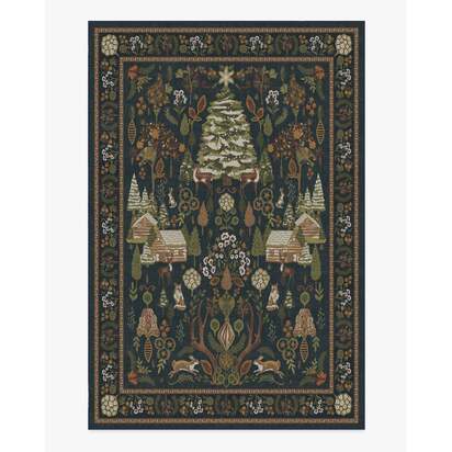 Juniper Midnight Blue Flatwoven Rug - 185 x 275 cm - Rug + Cushioned Pad System