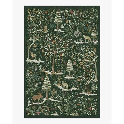 Elwood Forest Green Flatwoven Rug - 200 x 290 cm - Rug + Cushioned Pad System