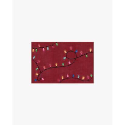 Let It Glow Red Flatwoven Rug - 60 x 90 cm - Rug + Pad System
