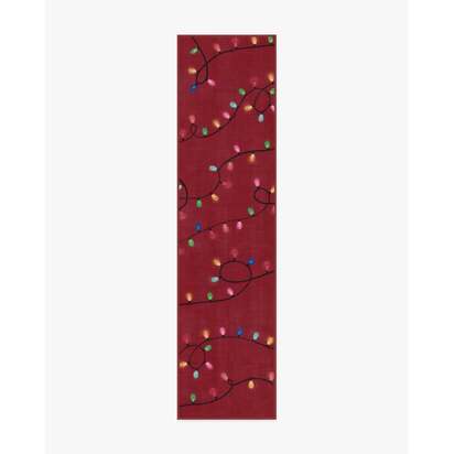 Let It Glow Red Flatwoven Rug - 75 x 305 cm - Rug + Cushioned Pad System