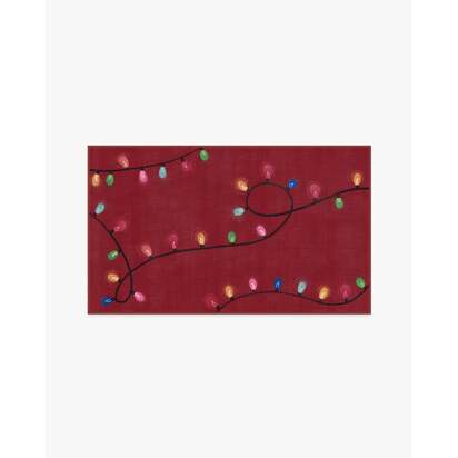 Let It Glow Red Flatwoven Rug - 90 x 150 cm - Rug + Cushioned Pad System