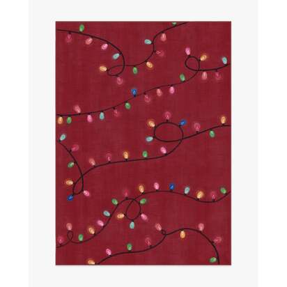 Let It Glow Red Flatwoven Rug - 150 x 215 cm - Rug + Cushioned Pad System