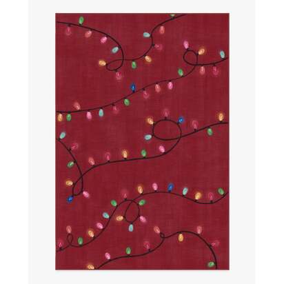 Let It Glow Red Flatwoven Rug - 200 x 290 cm - Rug + Cushioned Pad System