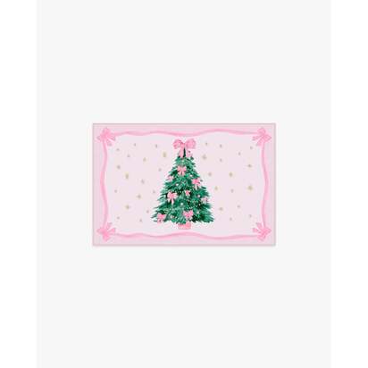 Bella Bows Spruce Flatwoven Pink Rug - 60 x 90 cm - Rug + Cushioned Pad System