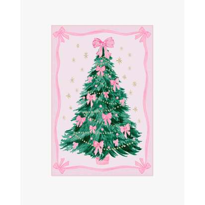 Bella Bows Spruce Flatwoven Pink Rug - 275 x 365 cm - Rug + Cushioned Pad System