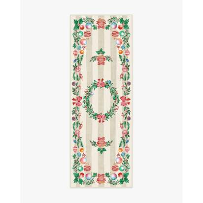 Lydia Garland Cream Multicolour Flatwoven Rug - 75 x 215 cm - Rug + Pad System