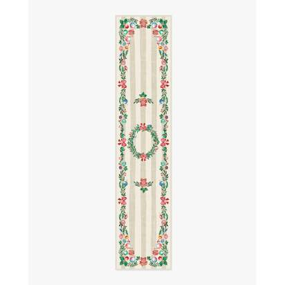 Lydia Garland Cream Multicolour Flatwoven Rug - 75 x 365 cm - Rug + Pad System