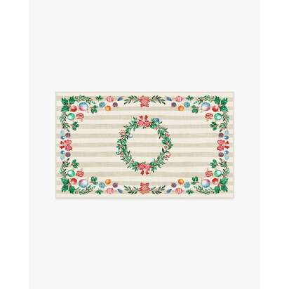Lydia Garland Cream Multicolour Flatwoven Rug - 90 x 150 cm - Rug + Pad System