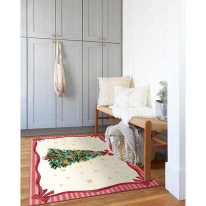 Bella Bows Multicolour Flatwoven Rug - 60 x 90 cm - Rug + Pad System