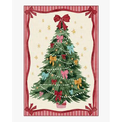 Bella Bows Multicolour Flatwoven Rug - 185 x 275 cm - Rug + Cushioned Pad System