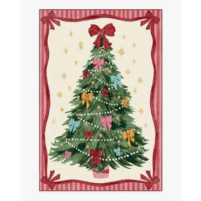 Bella Bows Multicolour Flatwoven Rug - 200 x 290 cm - Rug + Cushioned Pad System