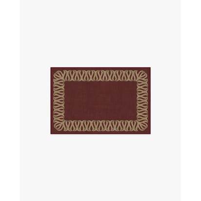 Ribbon Border Red & Natural Rug - 60 x 90 cm - All-In-One Rug