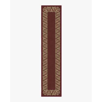 Ribbon Border Red & Natural Rug - 60 x 90 cm - All-In-One Rug
