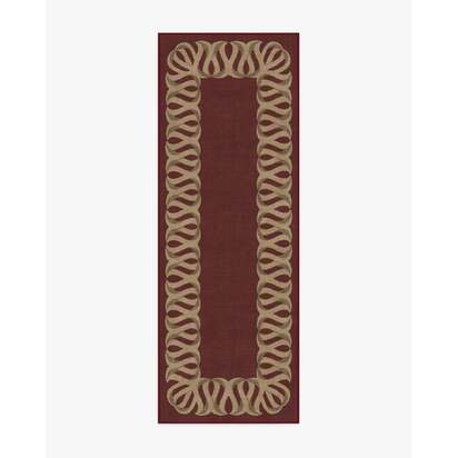 Ribbon Border Red & Natural Rug - 75 x 215 cm - All-In-One Rug