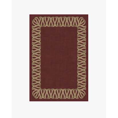 Ribbon Border Red & Natural Rug - 120 x 185 cm - All-In-One Rug