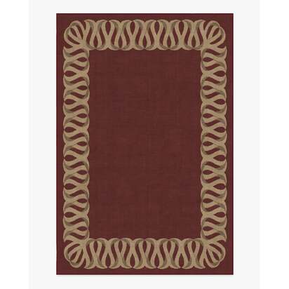 Ribbon Border Red & Natural Rug - 200 x 290 cm - All-In-One Rug