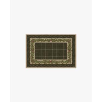 Pine Border Dark Olive Rug - 60 x 90 cm - All-In-One Rug