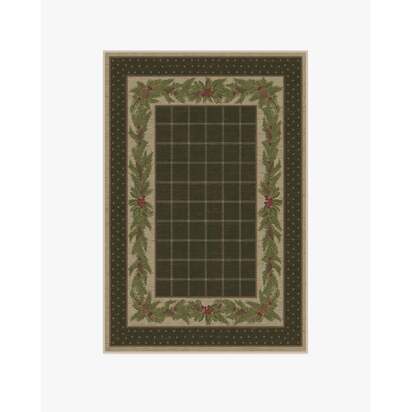 Pine Border Dark Olive Rug - 120 x 185 cm - All-In-One Rug