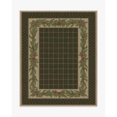 Pine Border Dark Olive Rug - 245 x 305 cm - All-In-One Rug