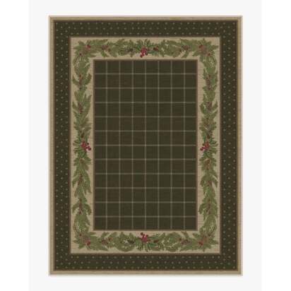 Pine Border Dark Olive Rug - 275 x 365 cm - All-In-One Rug
