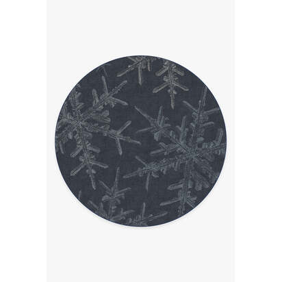 Snowflake Navy Rug - 245 Round cm - All-In-One Rug