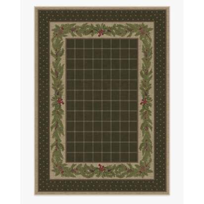 Pine Border Dark Olive Rug - 305 x 425 cm - All-In-One Rug