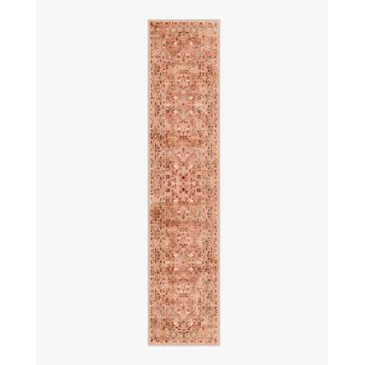Alba Terracotta Rose Flatwoven Rug - 75 x 365 cm - Rug + Pad System