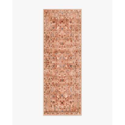 Alba Terracotta Rose Flatwoven Rug - 75 x 215 cm - Rug + Cushioned Pad System