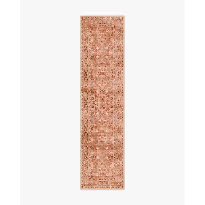 Alba Terracotta Rose Flatwoven Rug - 75 x 305 cm - Rug + Cushioned Pad System