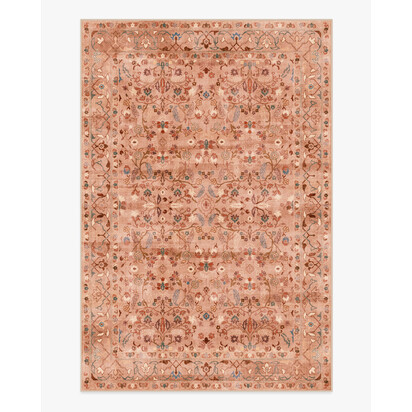 Alba Terracotta Rose Flatwoven Rug - 200 x 290 cm - Rug + Cushioned Pad System