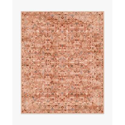 Alba Terracotta Rose Flatwoven Rug - 245 x 305 cm - Rug + Cushioned Pad System