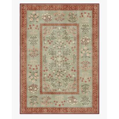 Briar Sage & Rust Flatwoven Rug - 305 x 425 cm - Rug + Pad System