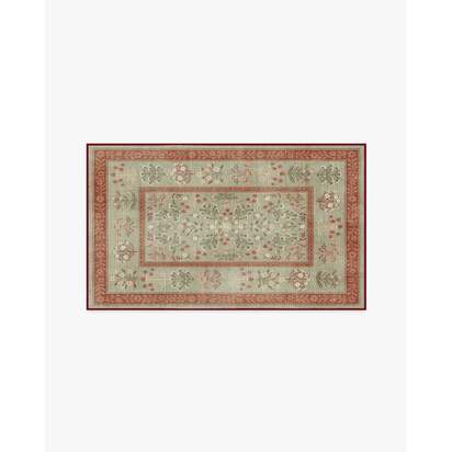 Briar Sage & Rust Flatwoven Rug - 90 x 150 cm - Rug + Cushioned Pad System