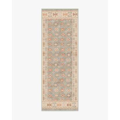 Indira Sage & Terracotta Flatwoven Rug - 75 x 215 cm - Rug + Cushioned Pad System
