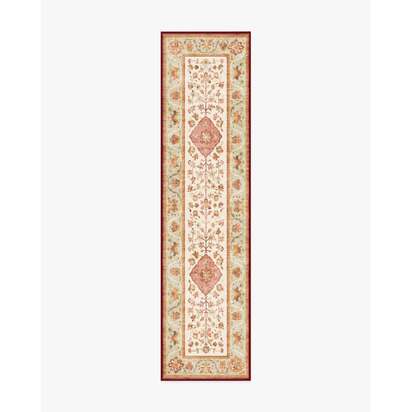 Mina Warm Cream & Rust Flatwoven Rug - 75 x 305 cm - Rug + Cushioned Pad System