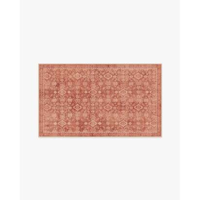 Neve Terracotta Flatwoven Rug - 90 x 150 cm - Rug + Cushioned Pad System