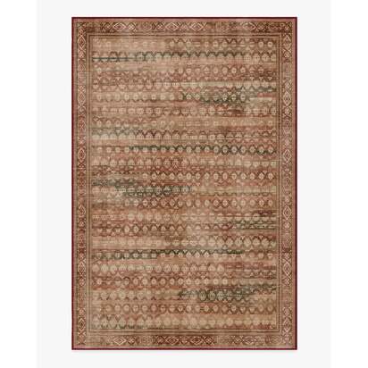 Solana Rust & Sage Flatwoven Rug - 185 x 275 cm - Rug + Pad System