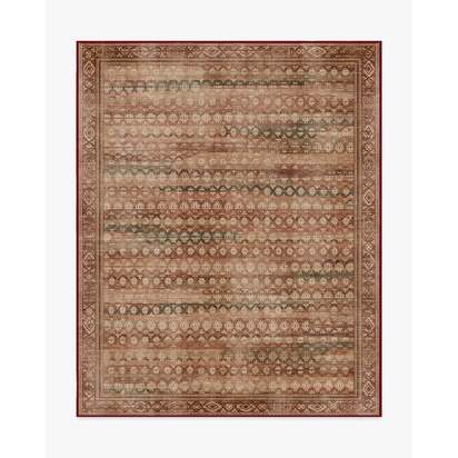 Solana Rust & Sage Flatwoven Rug - 245 x 305 cm - Rug + Pad System